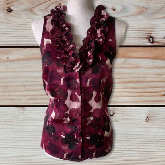 🎄Ann Taylor Loft Floral Button-down Blouse - Picture 1 of 10